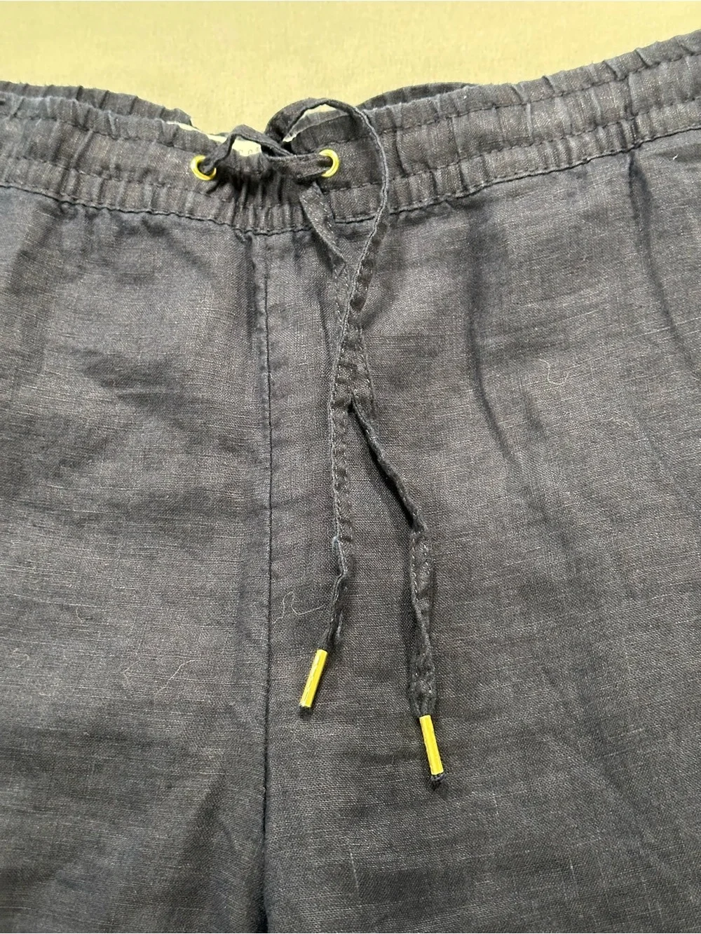 NWT H&M LOGG 100% Linen Drawstring Ankle Joggers / Pants - Womens 10